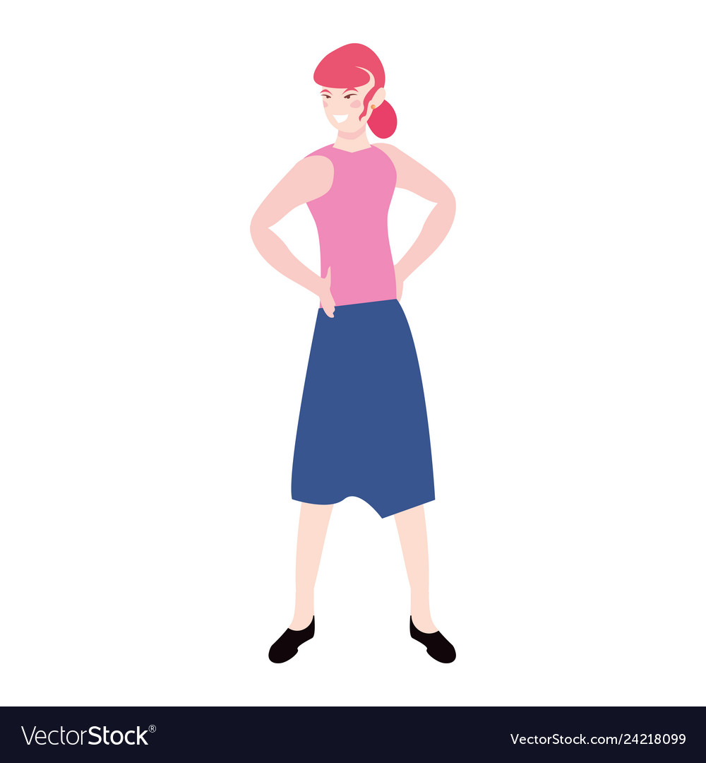 Woman With Pink Hair Portrait Royalty Free Vector Image