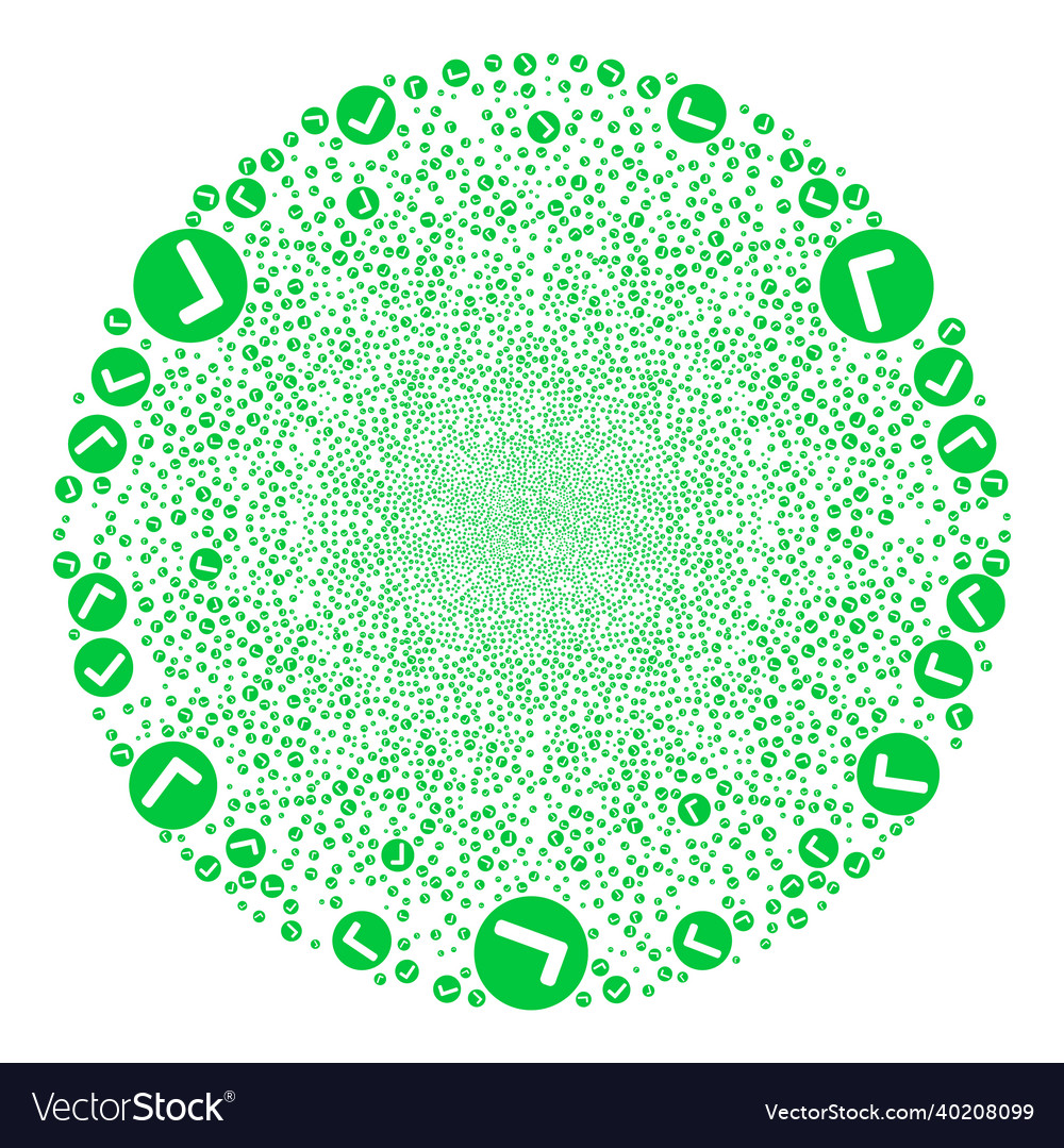 Yes mark icon mosaic exploding spheric cluster vector image Yes mark icon mosaic exploding spheric cluster