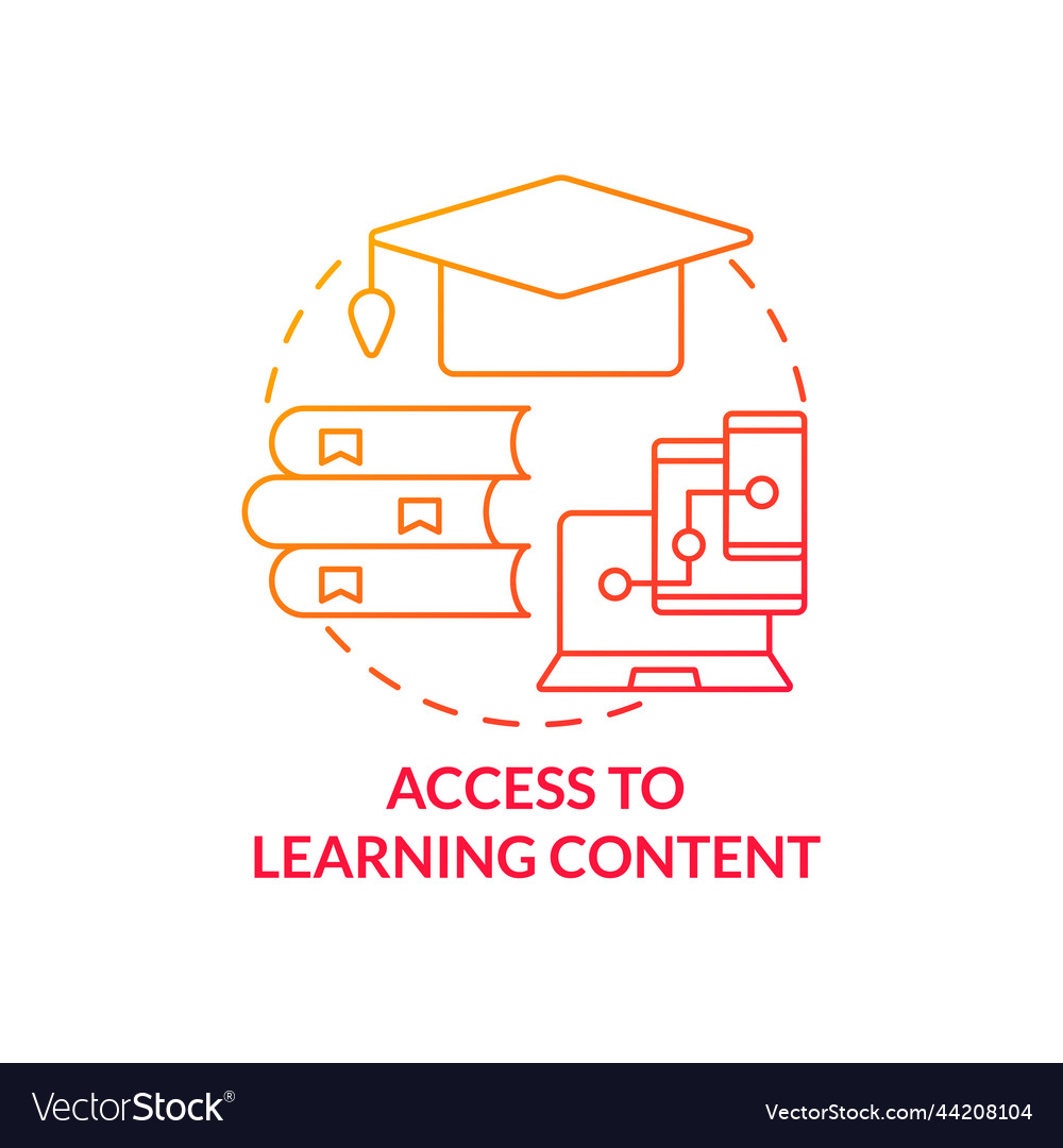 Access to learning content red gradient concept vector image Access to learning content red gradient concept