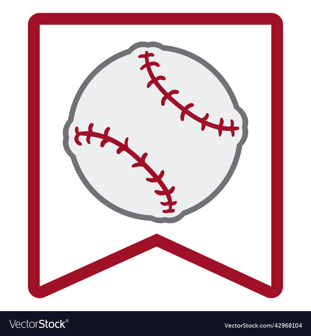 Baseball ball badge flat