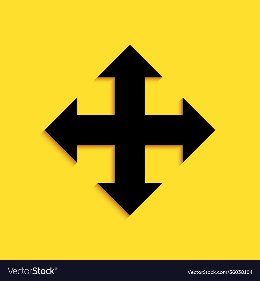 Black arrows in four directions icon isolated