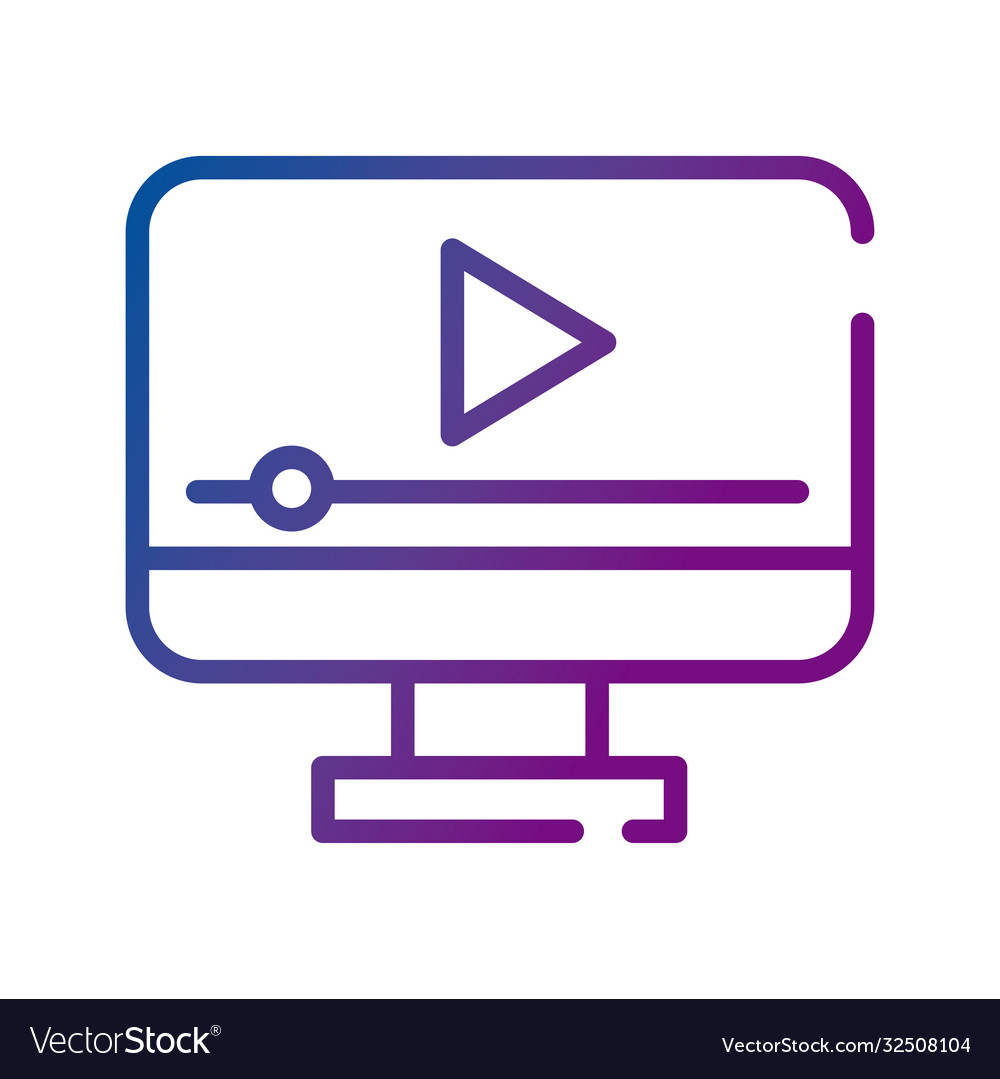 Computer display with play button video content