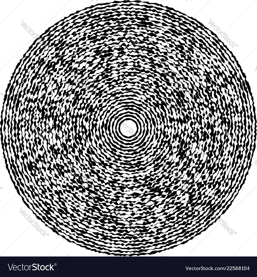Concentric circle element made of irregular vector image Concentric circle element made of irregular