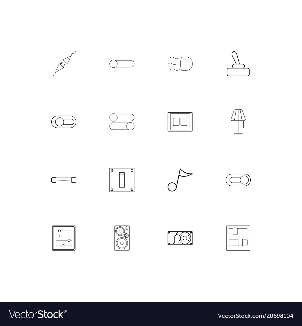 Electrical simple linear icons set outlined