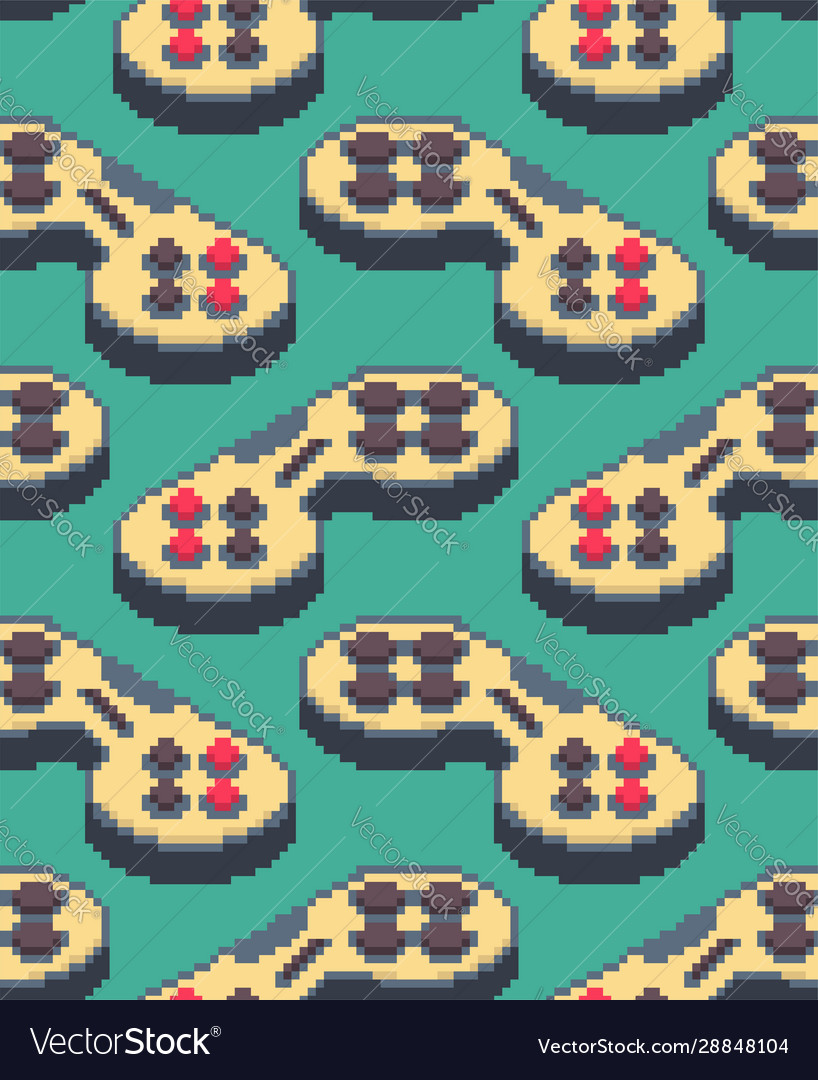 Gamepad pixel art pattern seamless joystick 8bit