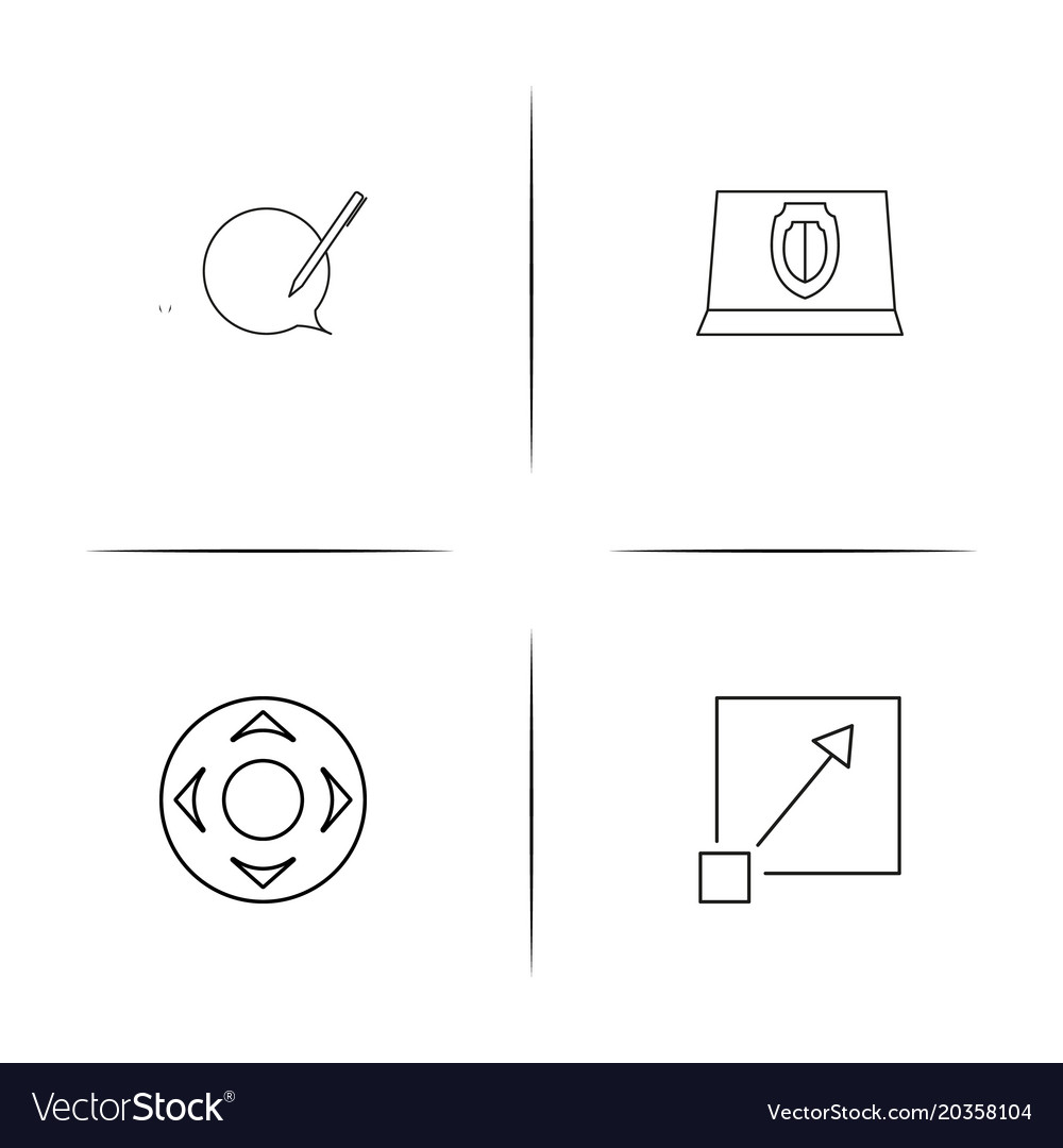Interface simple linear icon setsimple outline