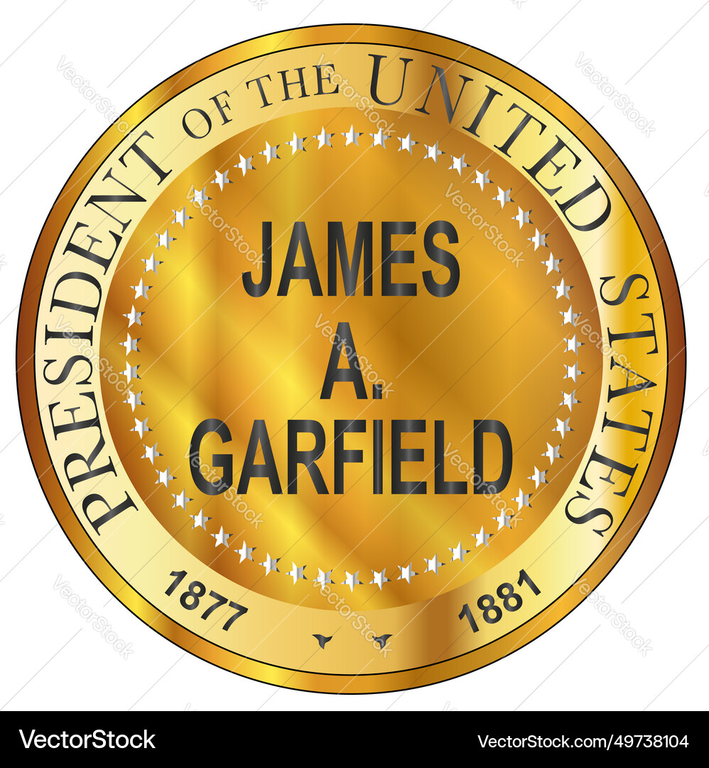 James a garfield metal stamp Royalty Free Vector Image