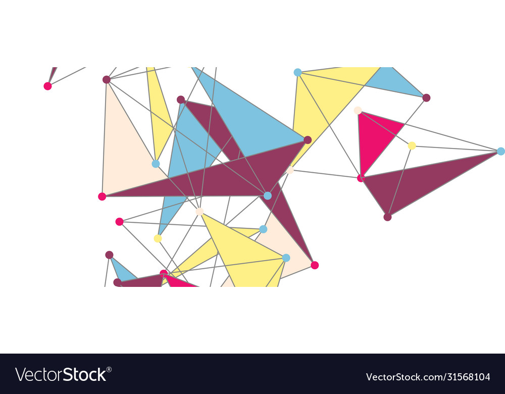 Line points connections triangular technology Vector Image Line points connections triangular technology
