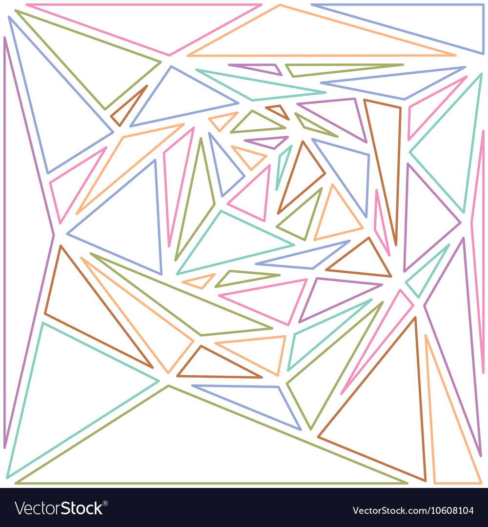 Multicolored line triangles abstract background