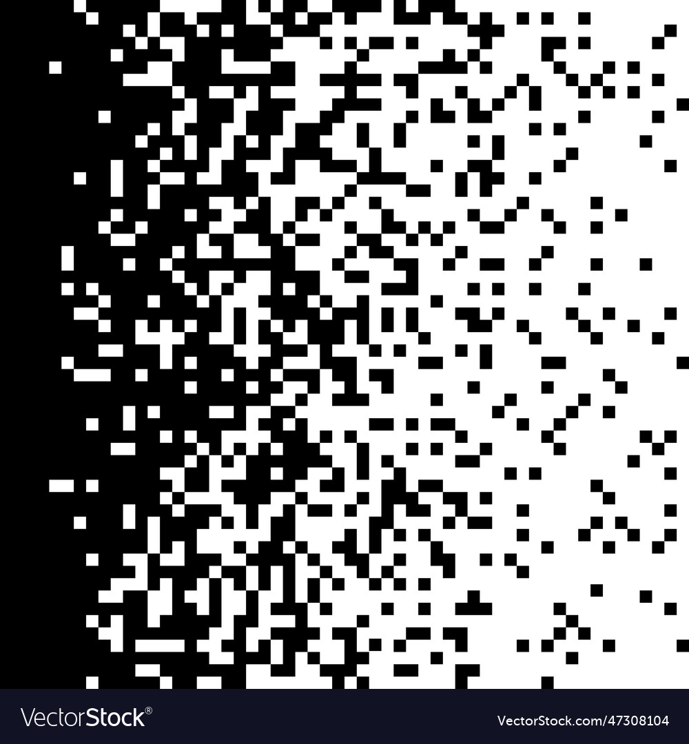 Pixelated halftone gradient noise fading pixel vector image Pixelated halftone gradient noise fading pixel