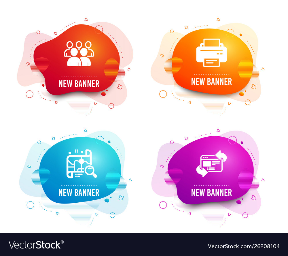 Printer group and search map icons refresh Vector Image Printer group and search map icons refresh