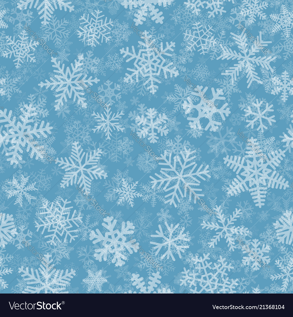 Seamless pattern of many layers snowflakes vector image Seamless pattern of many layers snowflakes