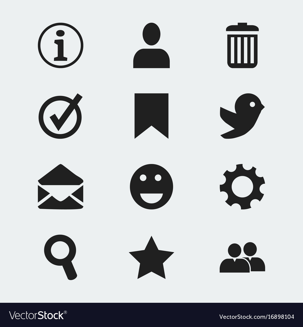 Set of 12 editable network icons includes symbols