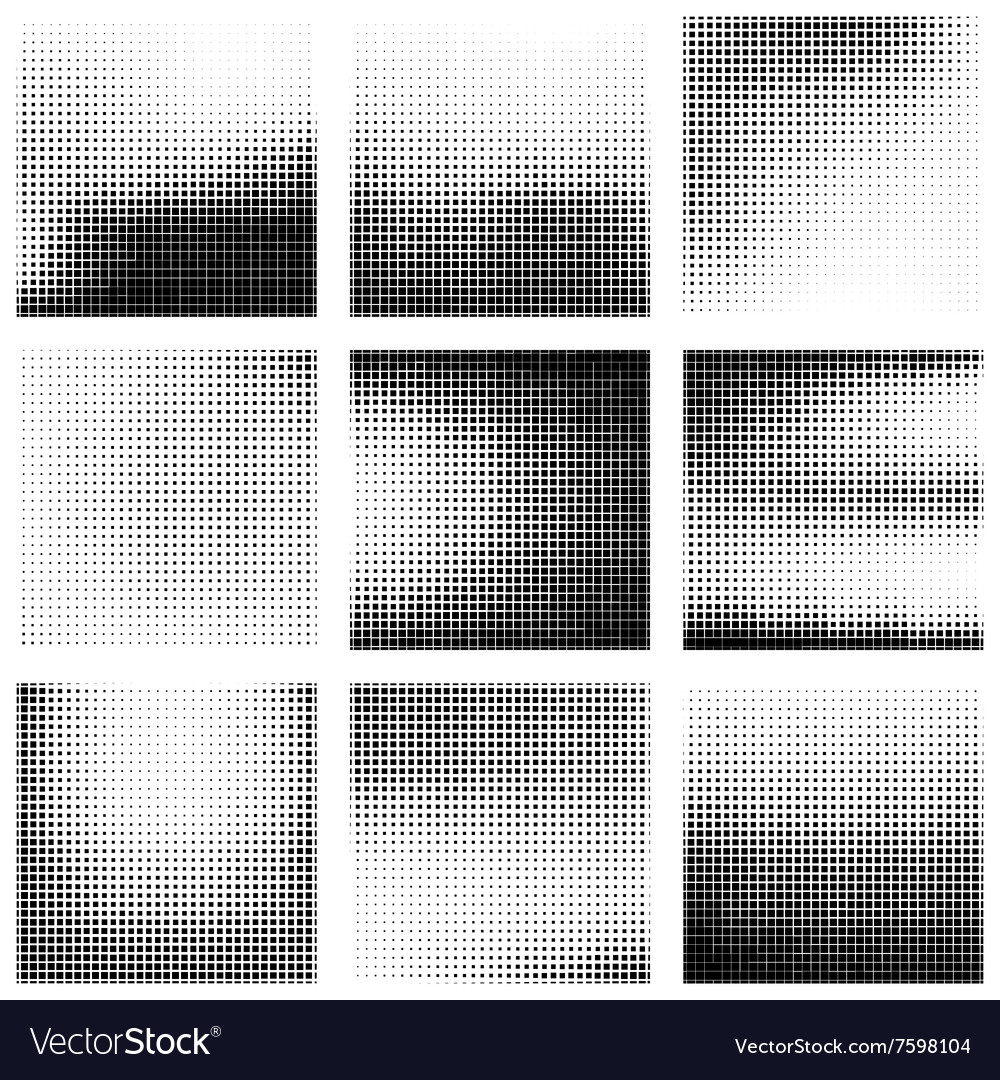 Set of abstract halftone background