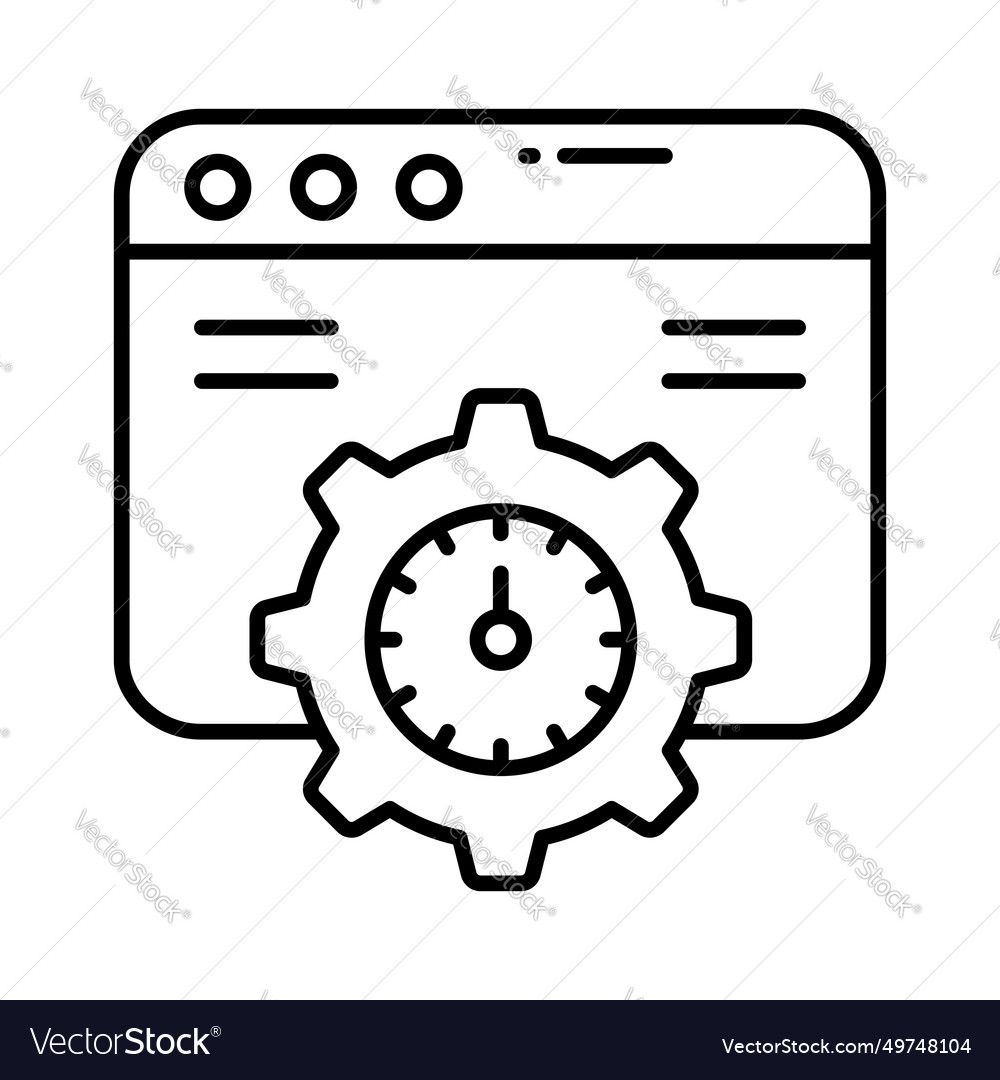 Speedometer with webpage denoting speed test