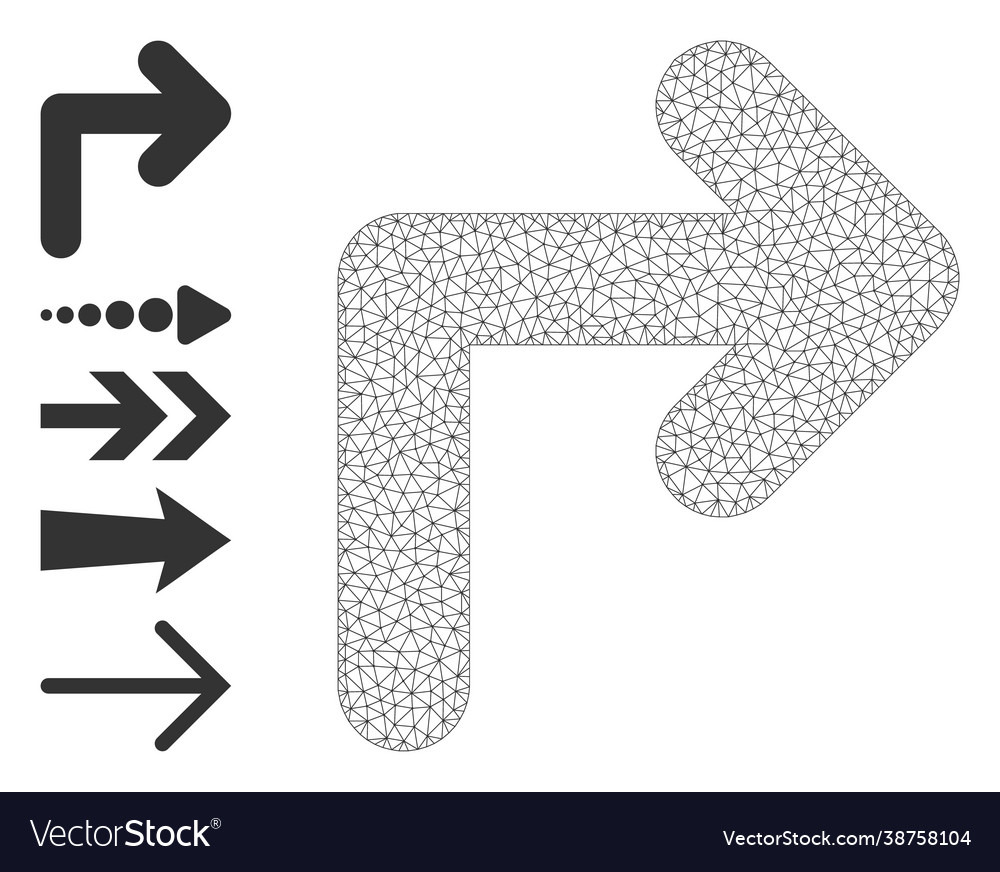 Web network turn right icon with simple symbols vector image Web network turn right icon with simple symbols