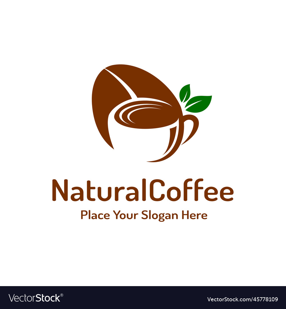 A cup of coffee logo template design with seed