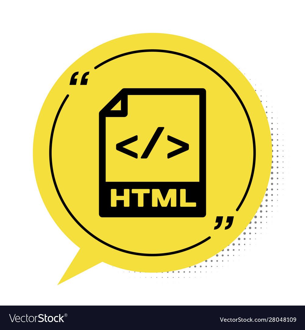 Black html file document download button vector image Black html file document download button