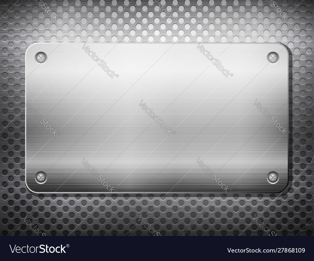 Black metal grid square plate Royalty Free Vector Image