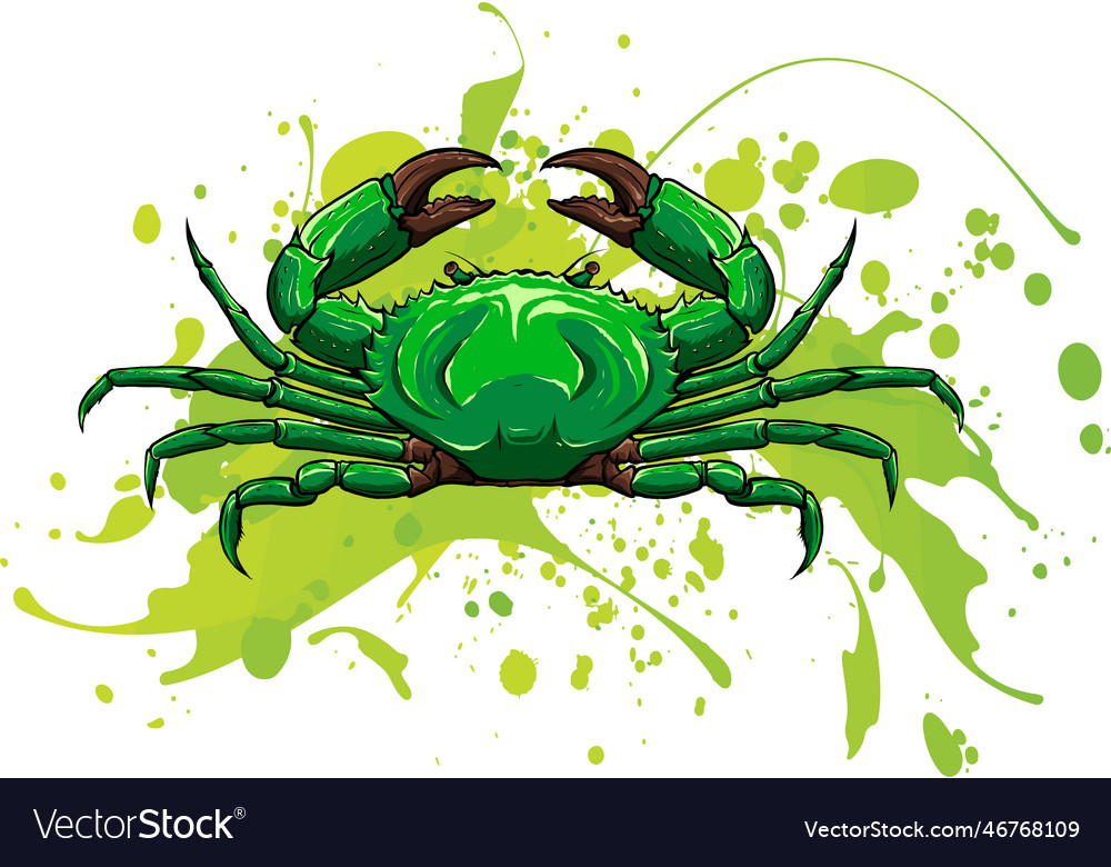 Crab digital hand draw Royalty Free Vector Image