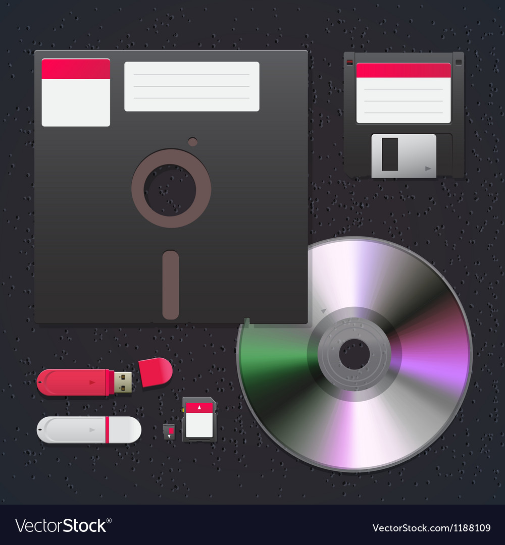 Digital data devices icon set Royalty Free Vector Image