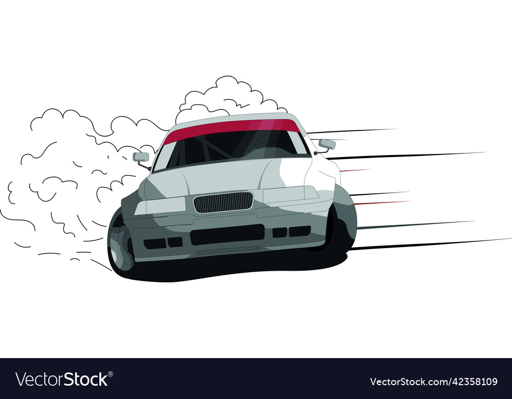 Premium Vector, Drift car illustration