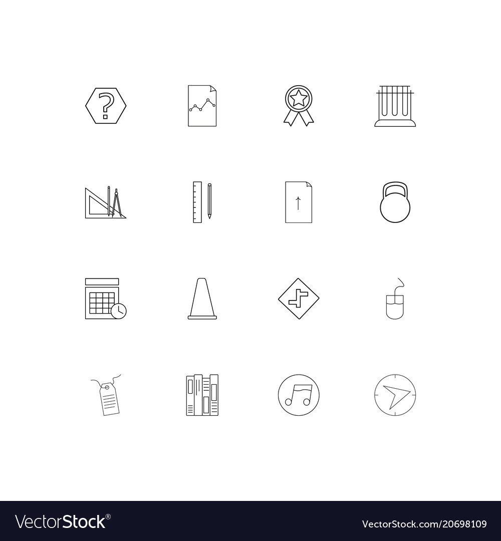 Education and science simple linear icons set