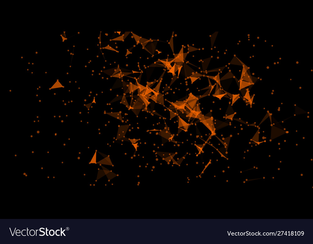 Explosion triangles data stream cloud chaos design vector image Explosion triangles data stream cloud chaos design