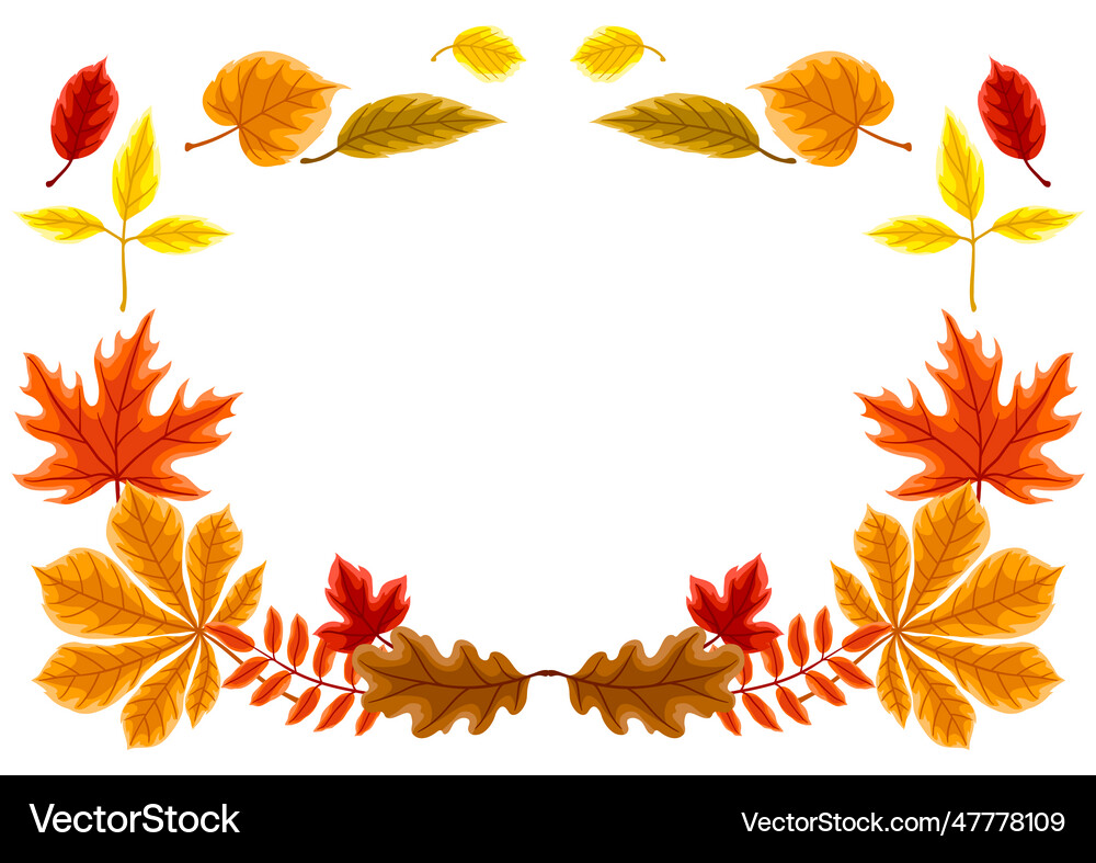 Frame with autumn leaves Royalty Free Vector Image