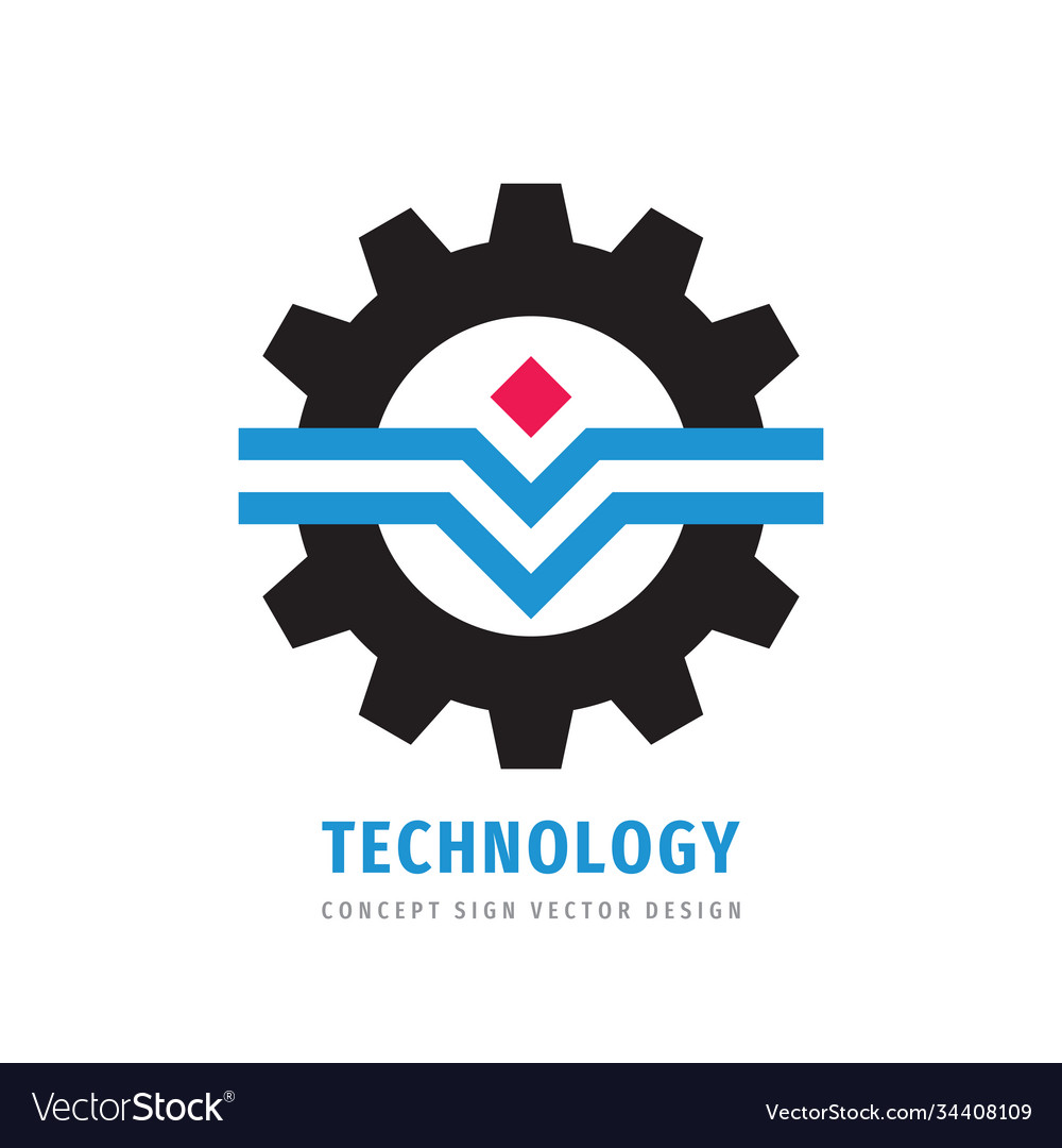 Gear industrial logo template design business Vector Image