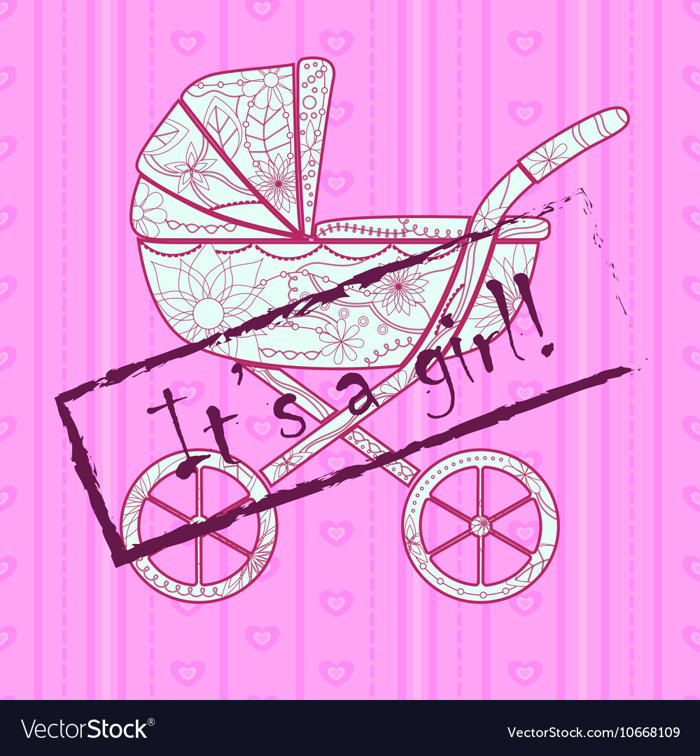 Its a girl card Royalty Free Vector Image - VectorStock