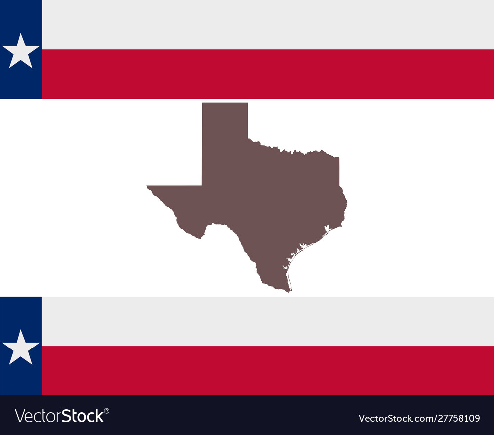 Map texas on background with flag