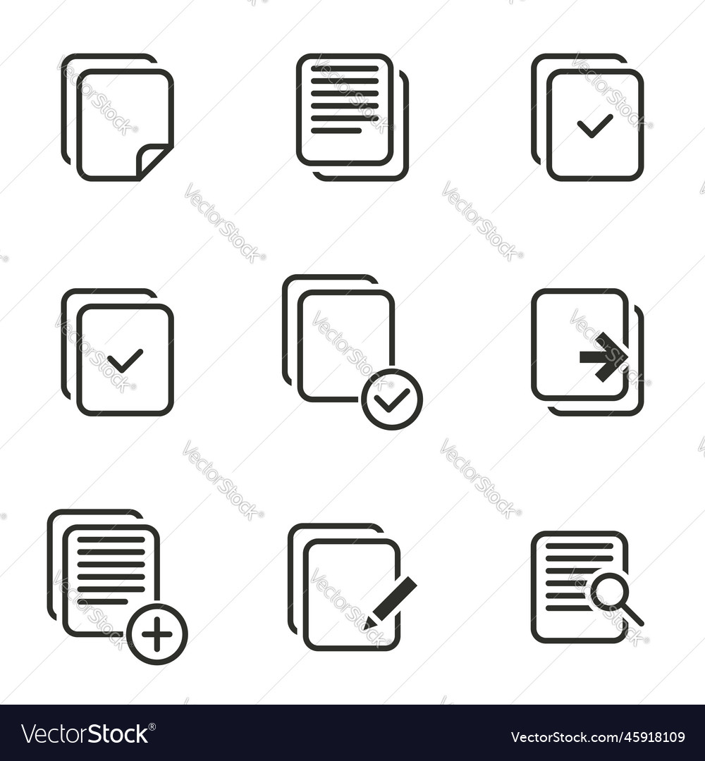 On the theme file document icons vector image On the theme file document icons