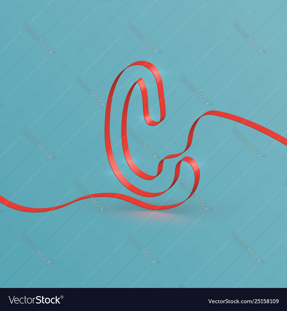 Realistic ribbon font from a typeset vector image Realistic ribbon font from a typeset