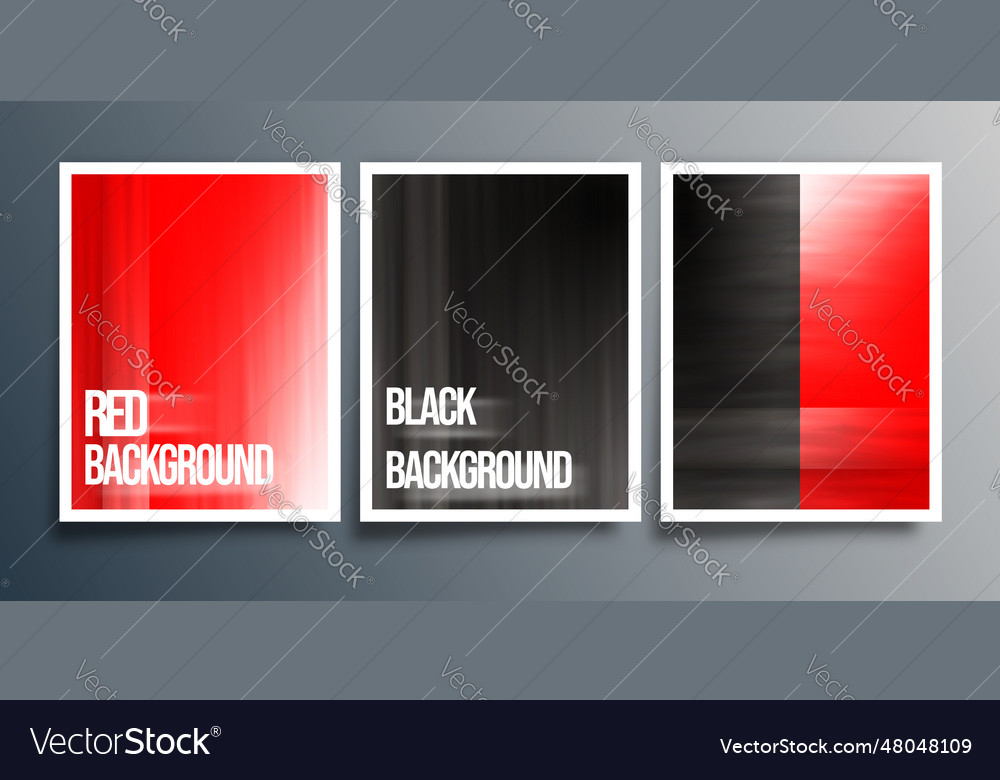 Red and black gradient backgrounds set design Vector Image