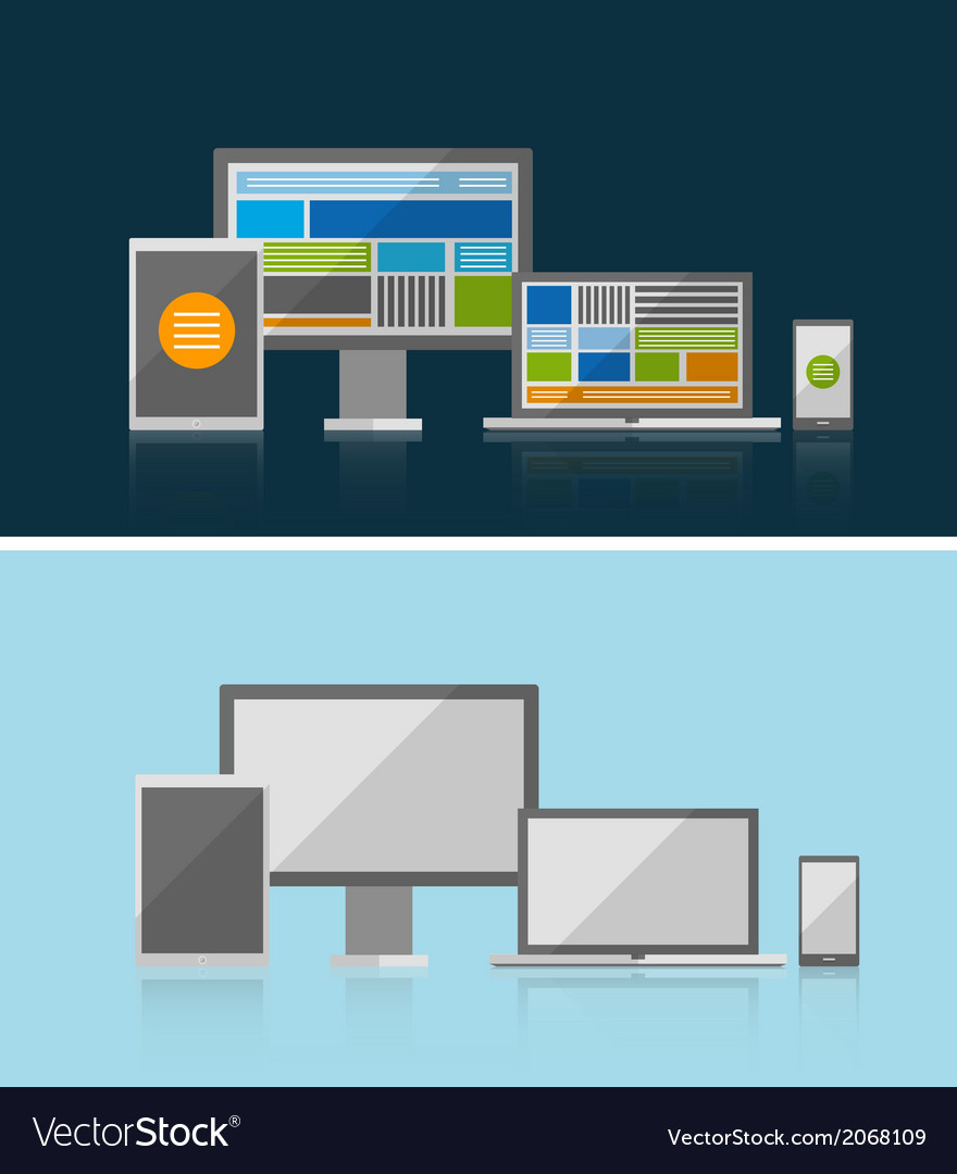Responsive ui flat design concept