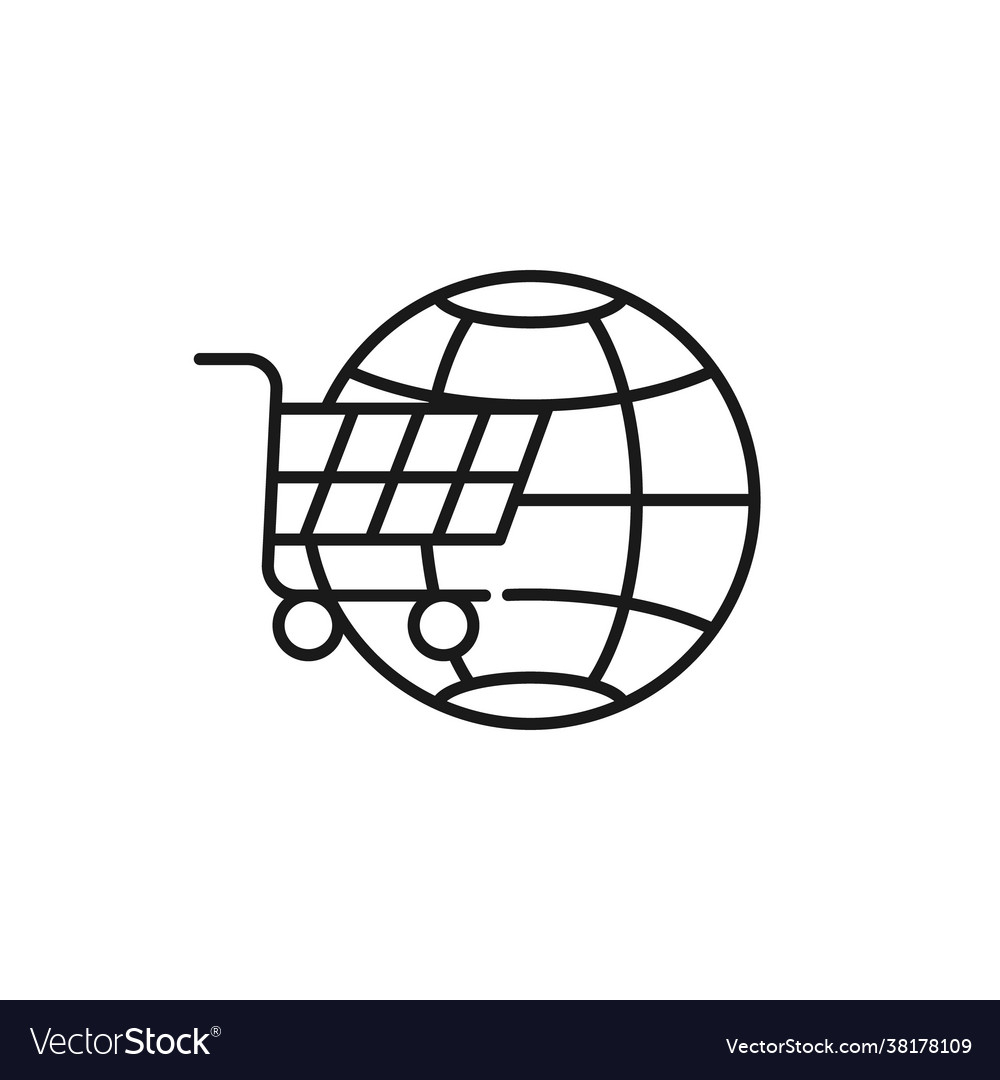 Shopping cart with globe icon design