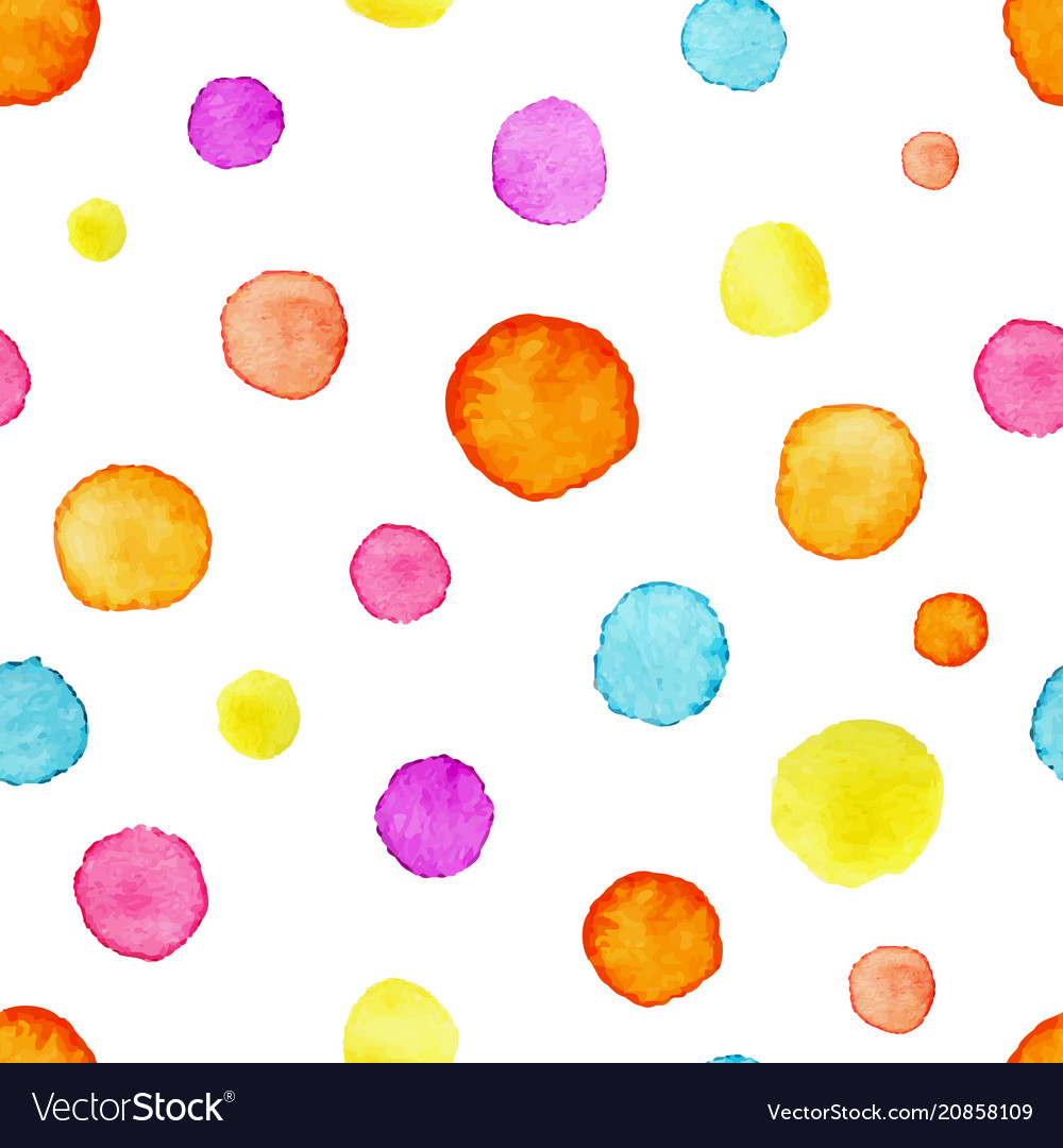 Watercolor circles pattern hand drawn colorful