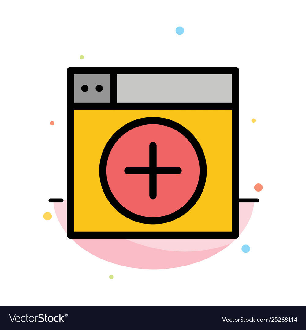Add window new graphics app abstract flat color vector image Add window new graphics app abstract flat color