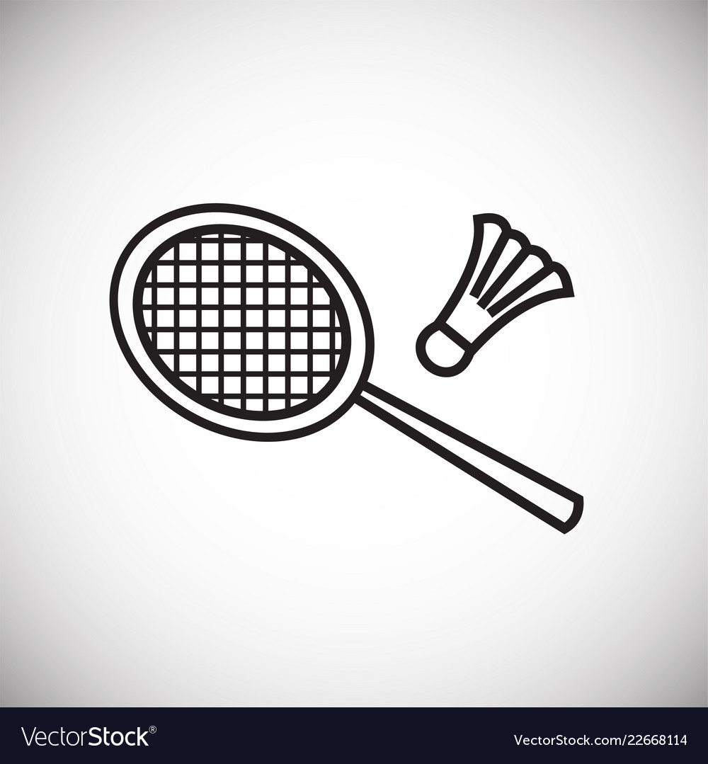 Badminton thin line on white background Vector Image Badminton thin line on white background
