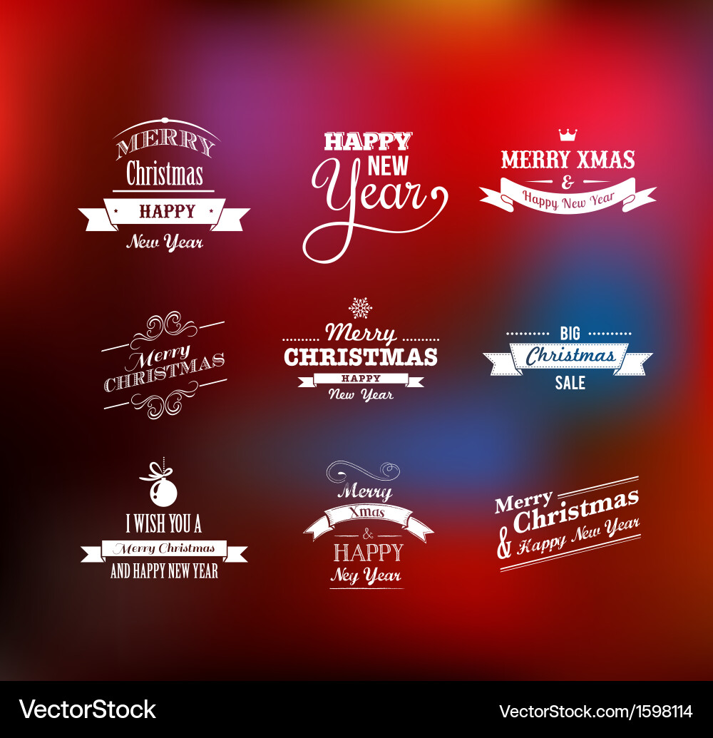 Christmas set - labels emblems and elements Vector Image