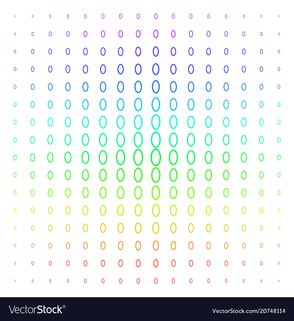 Contour ellipse icon halftone spectral pattern