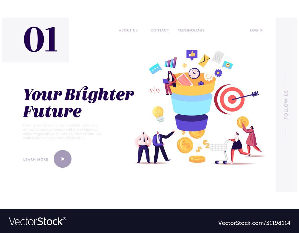 Conversion rate optimization landing page template vector image Conversion rate optimization landing page template