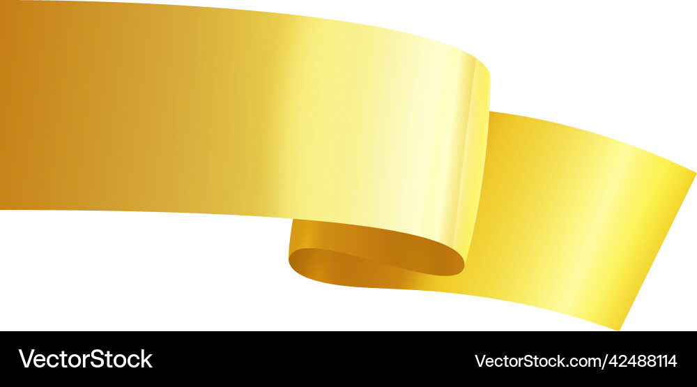 Golden ribbon realistic composition Royalty Free Vector