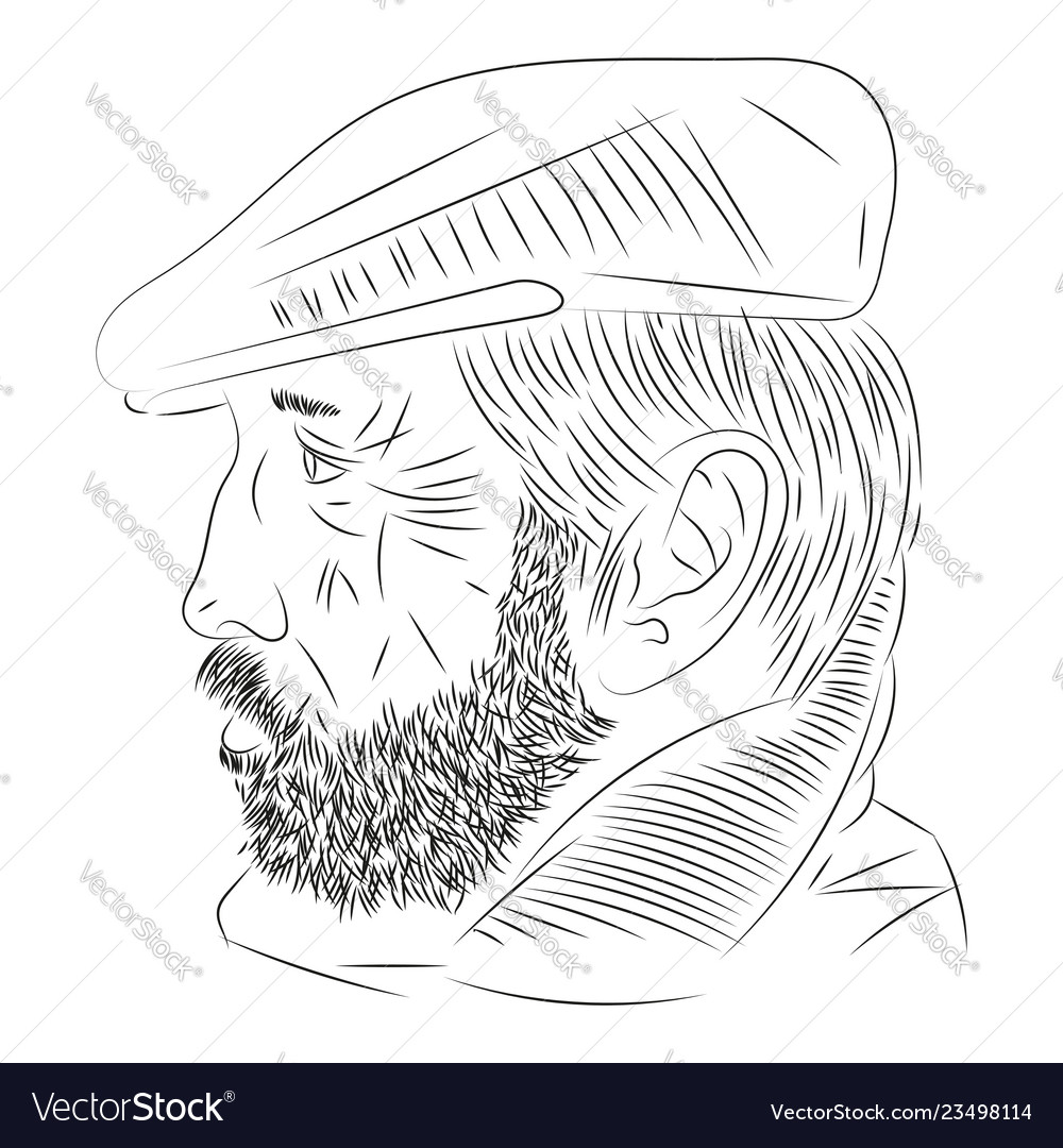 Man in Profile with Beard