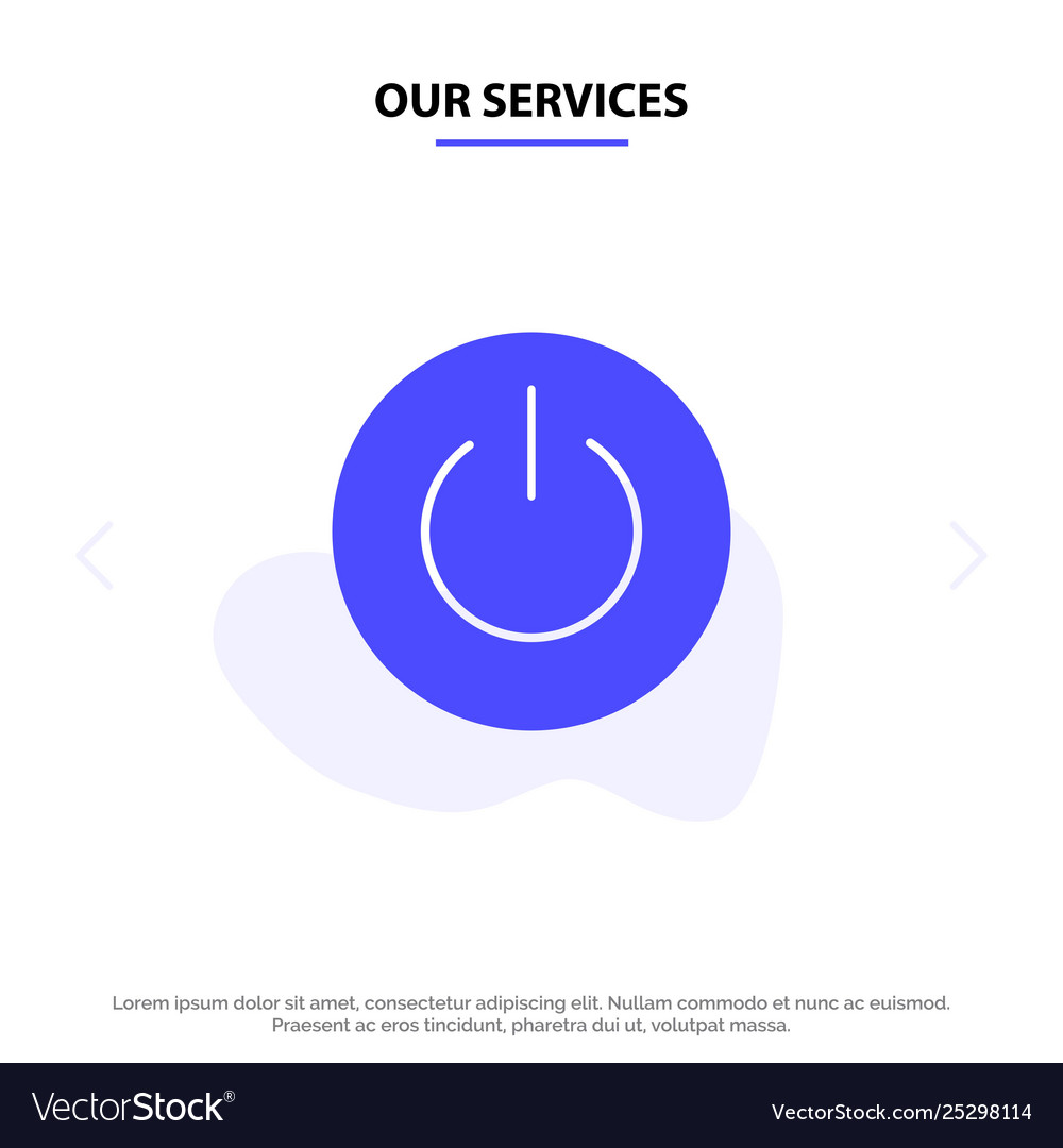Our services interface on power ui user solid vector image Our services interface on power ui user solid