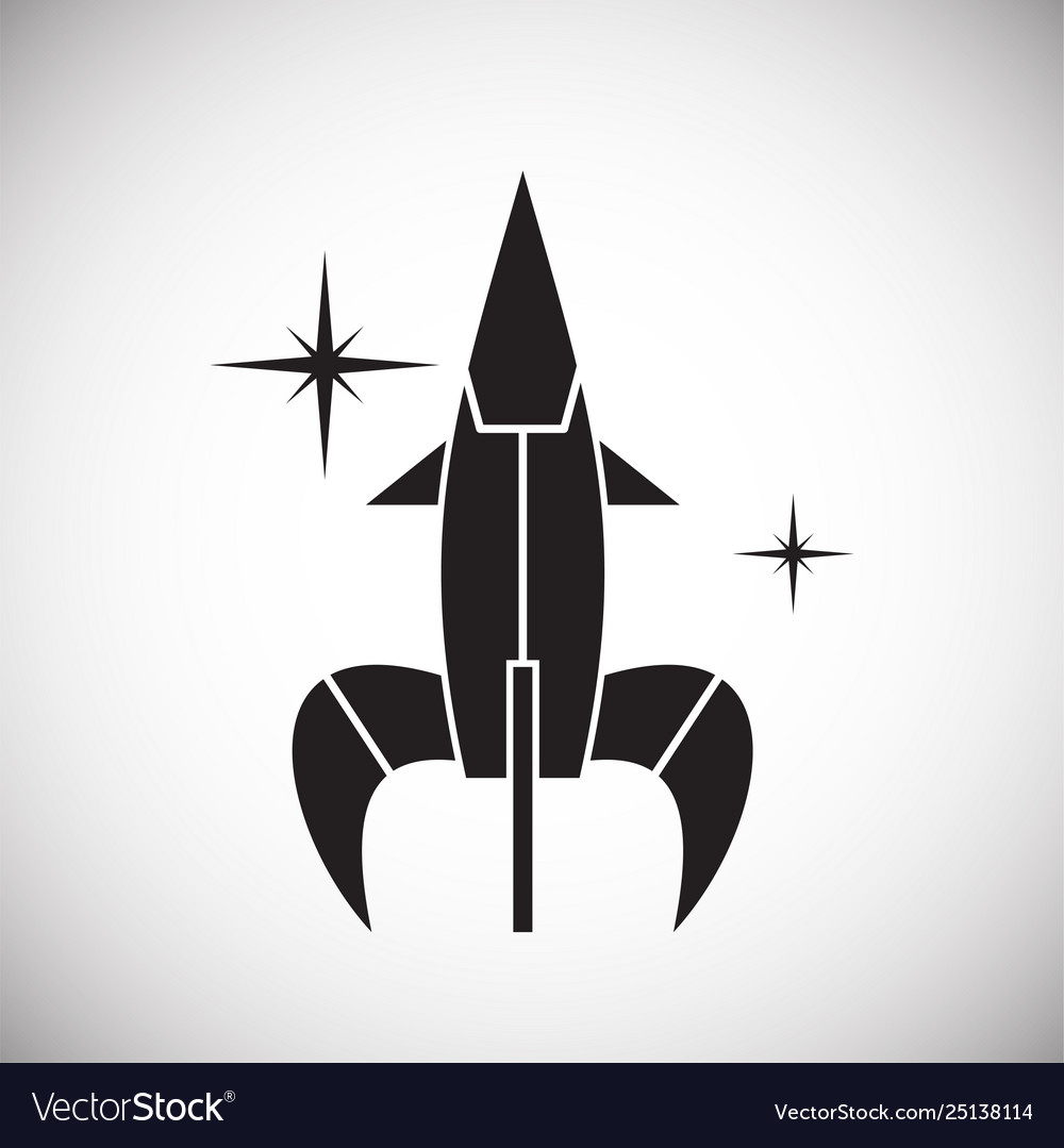 Rocket icon on background for graphic and web vector image Rocket icon on background for graphic and web