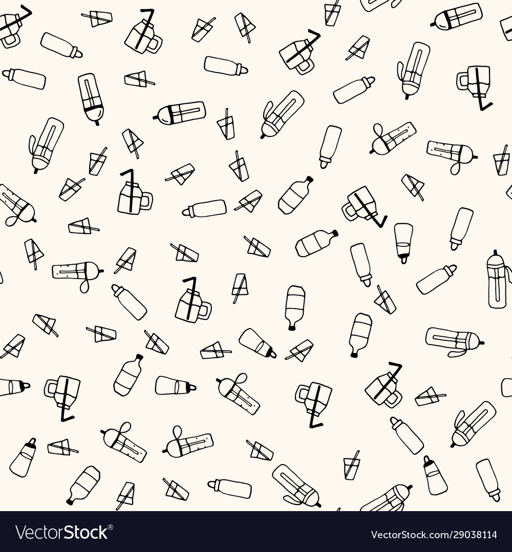 Seamless pattern with sport water bottles Vector Image