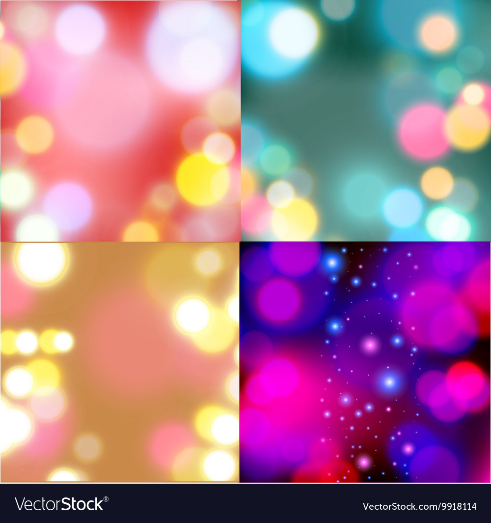 Set of backgrounds with bokeh lights