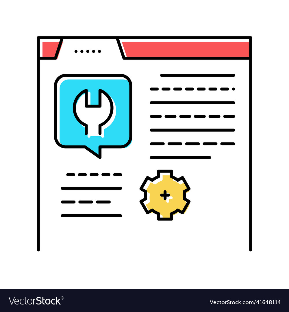 Settings instruction color icon vector image Settings instruction color icon